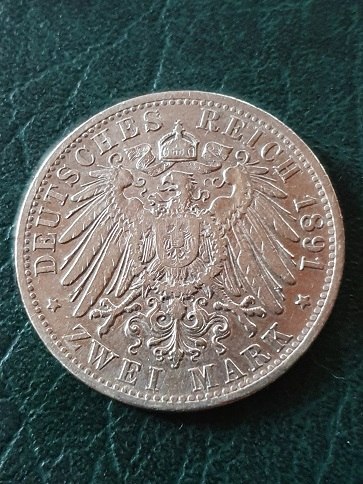 Niemcy 2 Marki Bayern 1891 r rzadka