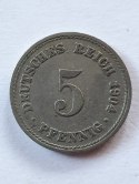 Niemcy 5 Pfennig 1904 r Litera A -