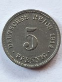 Niemcy 5 Pfennig 1914 r Litera A