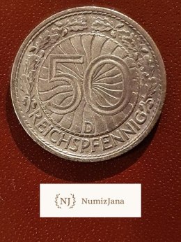Niemcy 50 Pfennig 1928 D r