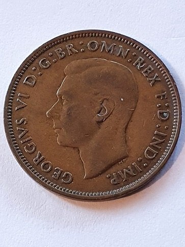 Wielka Brytania 1/2 Penny 1943 r