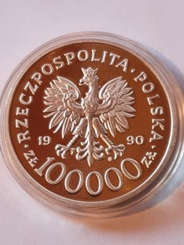 100 tyś Solidarność mała gruba 1990 r