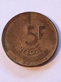 Belgia 5 Franków 1986 r
