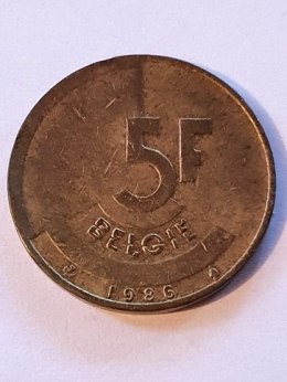 Belgia 5 Franków 1986 r