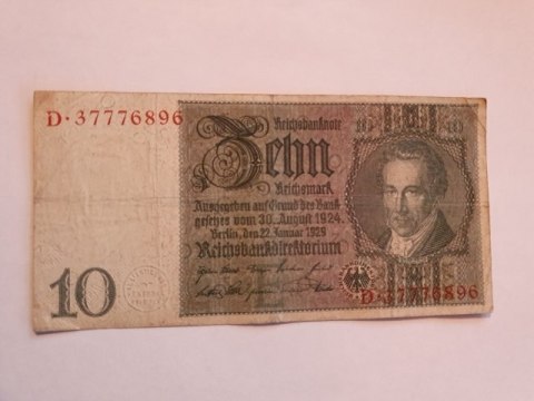 Niemcy 10 Marek 1924 r Seria D