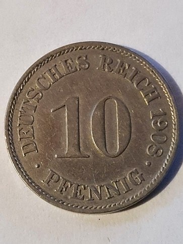 Niemcy 10 Pfennig 1908 r A