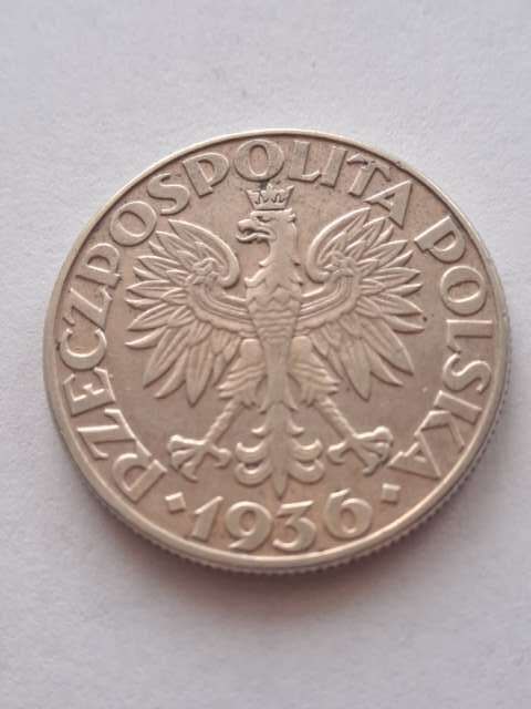 5 zł Żaglowiec 1936 r