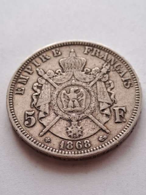 Francja 5 Franków Napoleon III 1868 r