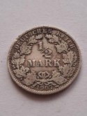 Niemcy 1/2 Marki Wilhelm II 1907 r A