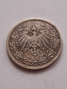 Niemcy 1/2 Marki Wilhelm II 1907 r A