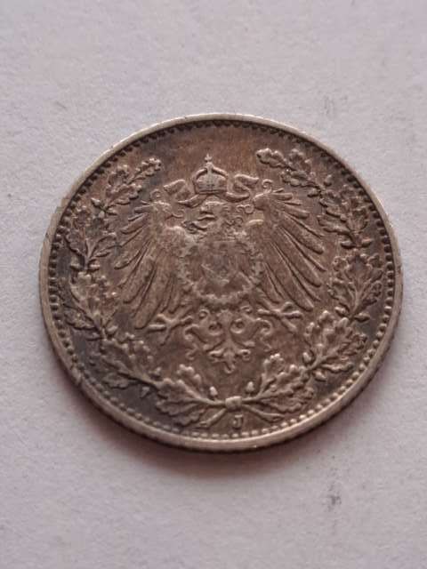 Niemcy 1/2 Marki Wilhelm II 1907 r J