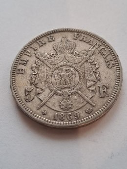 Francja 5 Franków Napoleon III 1869 r