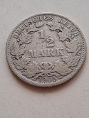 Niemcy 1/2 Marki Wilhelm II 1905 r A