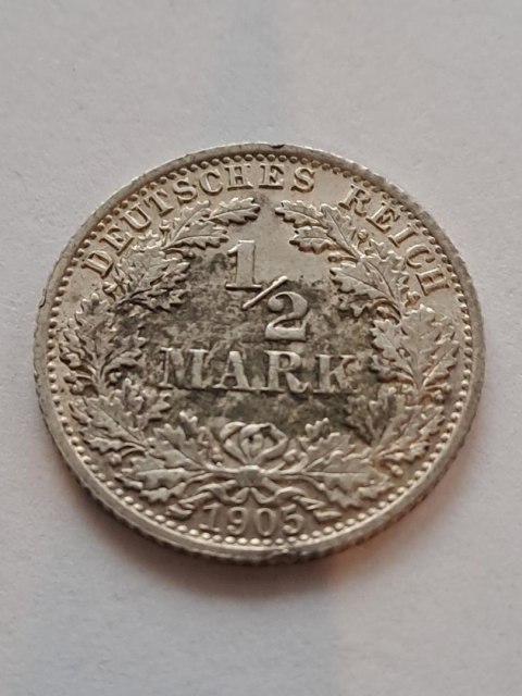 Niemcy 1/2 Marki Wilhelm II 1905 r A