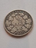 Niemcy 1/2 Marki Wilhelm II 1906 r A