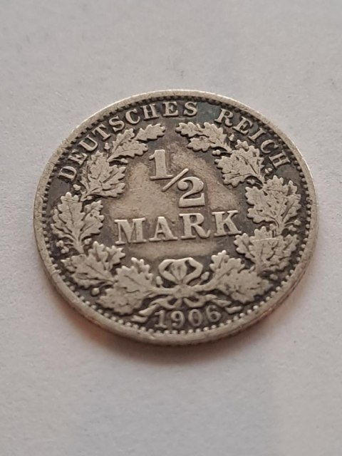 Niemcy 1/2 Marki Wilhelm II 1906 r A