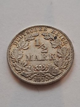 Niemcy 1/2 Marki Wilhelm II 1915 r A