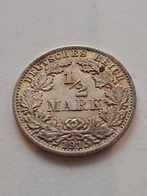 Niemcy 1/2 Marki Wilhelm II 1915 r A