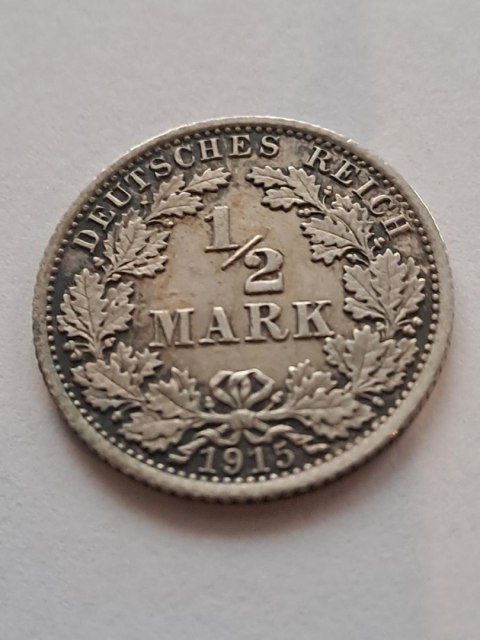 Niemcy 1/2 Marki Wilhelm II 1915 r A