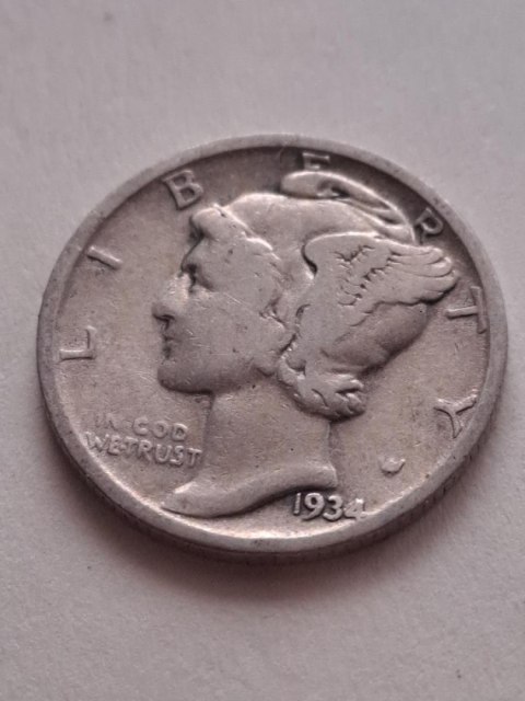 USA 10 Centów Mercury 1934 r