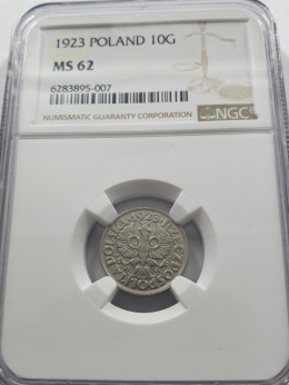 10 Groszy 1923 r NGC MS 62