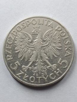 5 zł Głowa Kobiety 1933 r