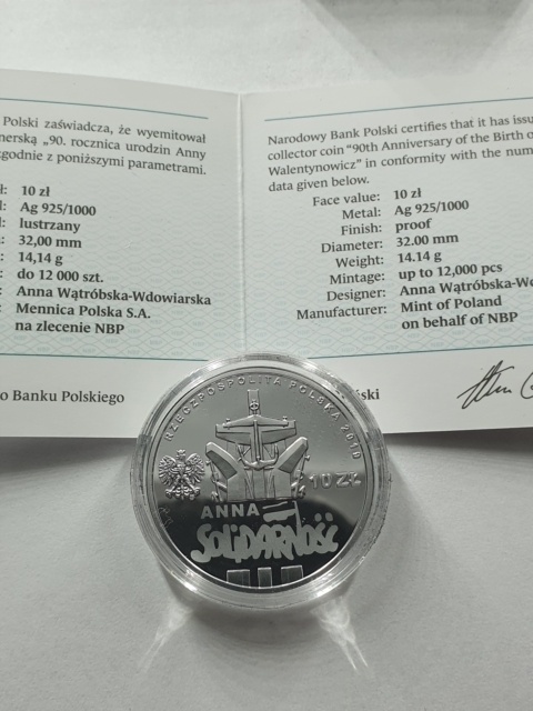 10 zł Anna Walentynowicz 2019 r