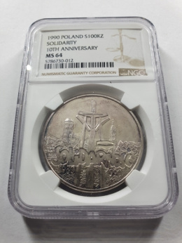 100 tys Solidarność typ A 1990 r NGC MS 64