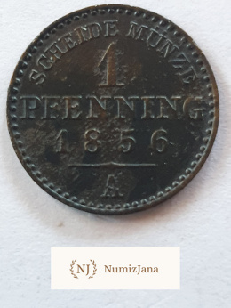 1 Pfenning Prusy 1856 r