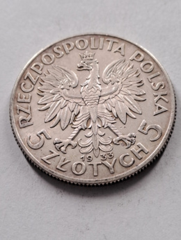 5 zł Głowa Kobiety 1933 r