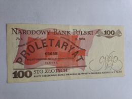 Banknot 100 zł Ludwik Waryński 1986 r seria RY