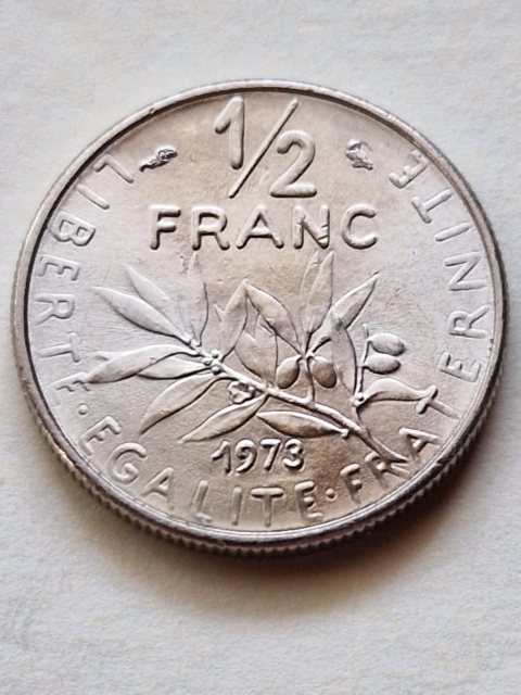 Francja 1/2 Franka 1973 r