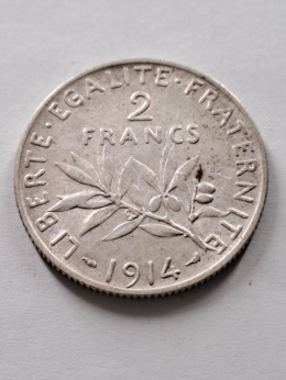 Francja 2 Franki 1914 r