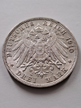 Niemcy 3 Marki Wirtembergia 1910 r