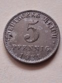 Niemcy 5 Pfenning Wilhelm II 1921 r