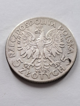 5 zł Głowa Kobiety 1933 r