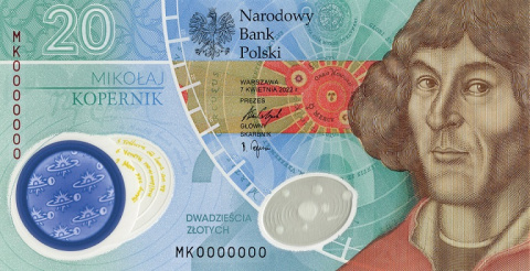 Banknot 20 zł Mikołaj Kopernik 2023 r UNC