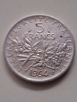 Francja 5 Franków 1964 r