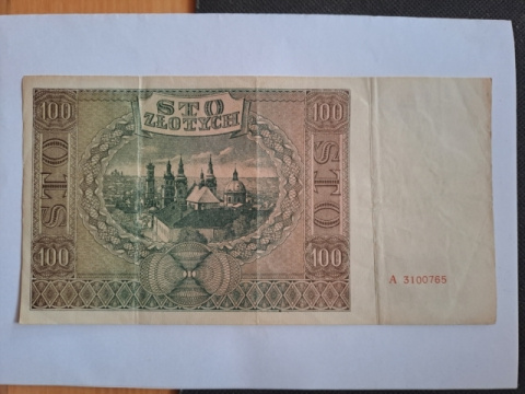 Banknot 100 złotych 1941 r seria A
