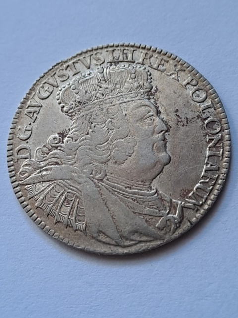 August III Sas ort ( 18 groszy ) 1755 r