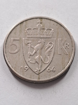 Norwegia 5 Koron 1964 r