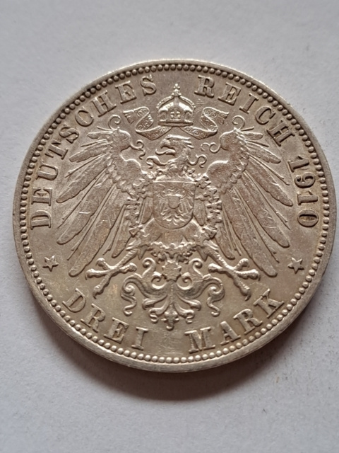 Niemcy 3 Marki Wirtembergia 1910 r