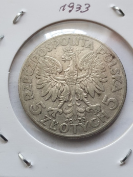 5 zł Głowa Kobiety 1933 r