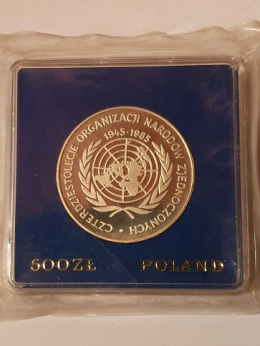 500 zł 40 Lat ONZ 1985 r zgrzewka bankowa