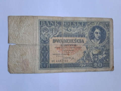 Banknot 20 złotych 1931 r seria BB