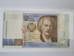 Banknot 19 zł Paderewski 2019 r ciekawy numer stan UNC