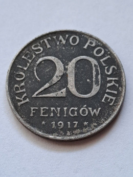 Królestwo Polskie 20 Fenigów 1917 r