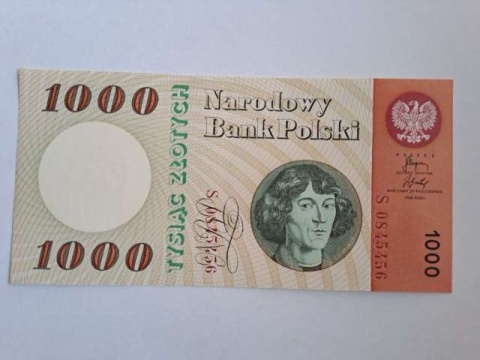 Banknot 1000 zł Mikołaj Kopernik 1965 r seria S stan UNC