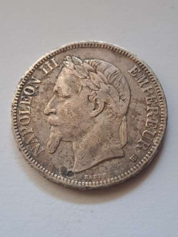 Francja 5 Franków Napoleon III 1867 r