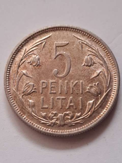 Litwa 5 Penki Litai 1925 r